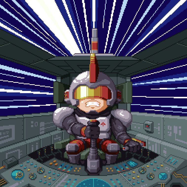 Taz braces himself for a stupendous ride through hyperspace.