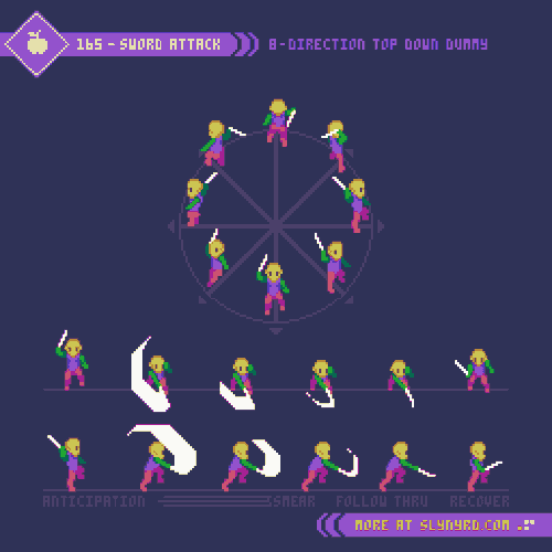 Block Attack Animation Reference Pixelblog - 56 - Top Down Character Attack Animation — SLYNYRD