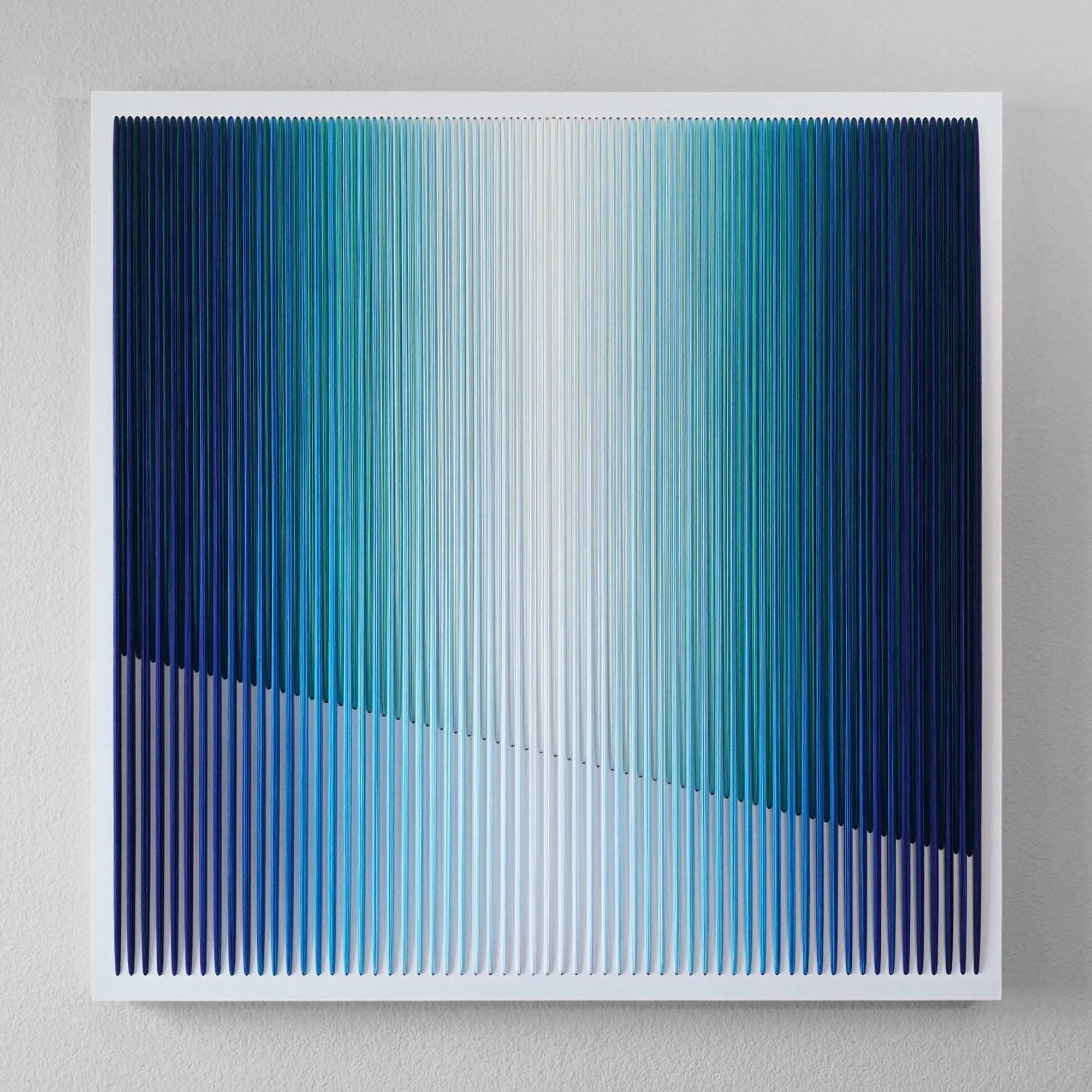 Landscape 56, 40x40in, thread and acrylic on wood panel, 2024