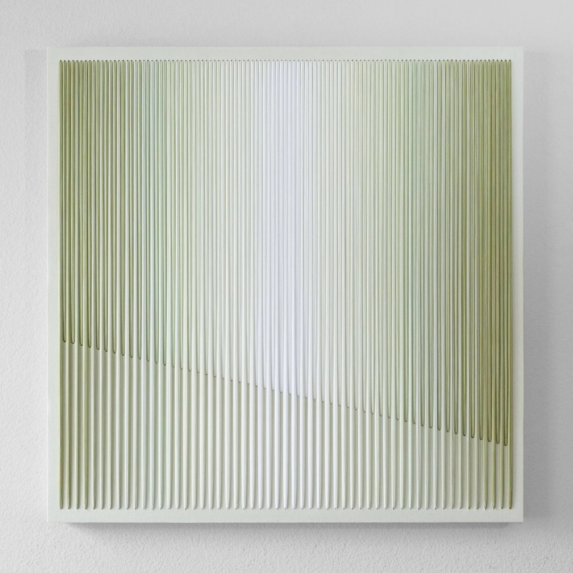   Lingering Light 1 , 36x36in, thread and acrylic on canvas wrapped wood panel, 2024 