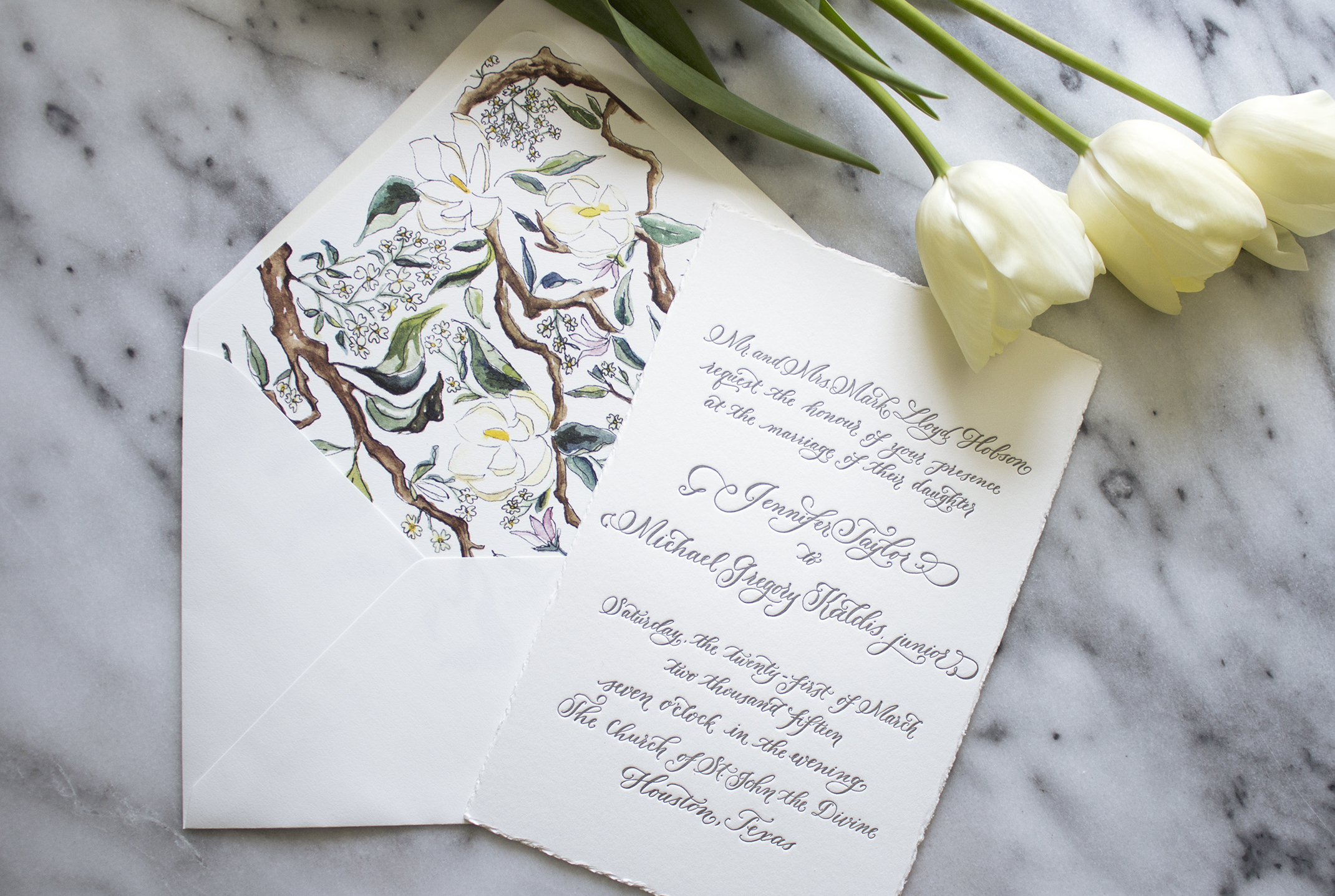 letter-pressed invitation