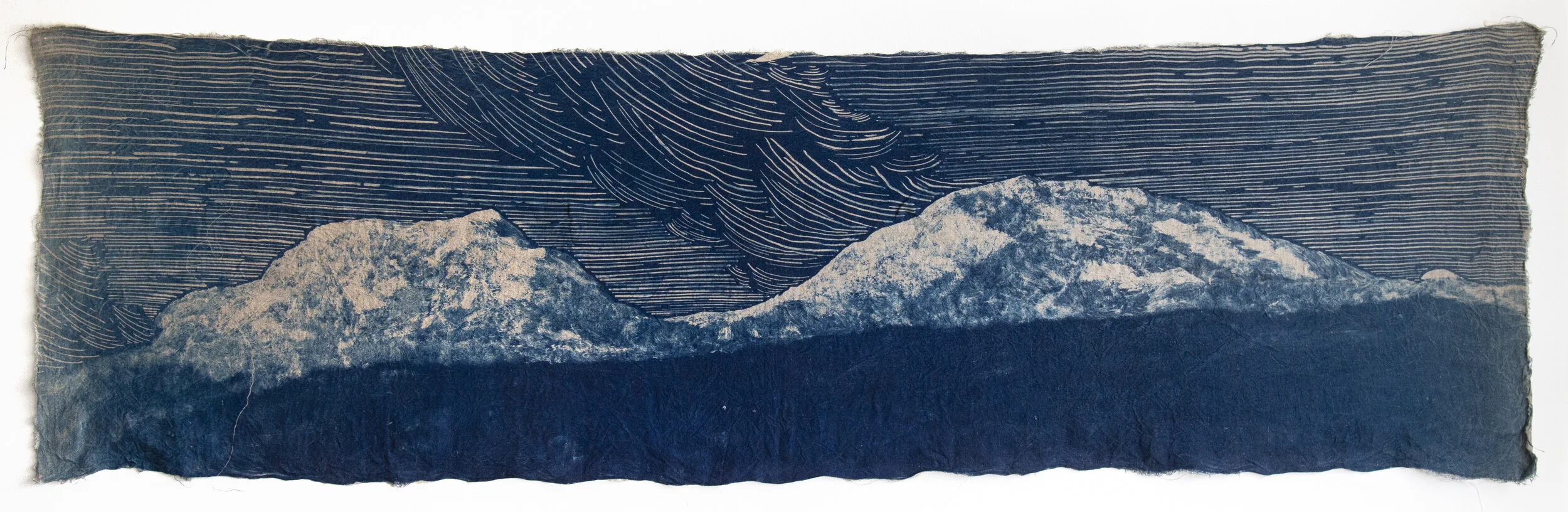 Huascarán en Declive (Cyanotype)