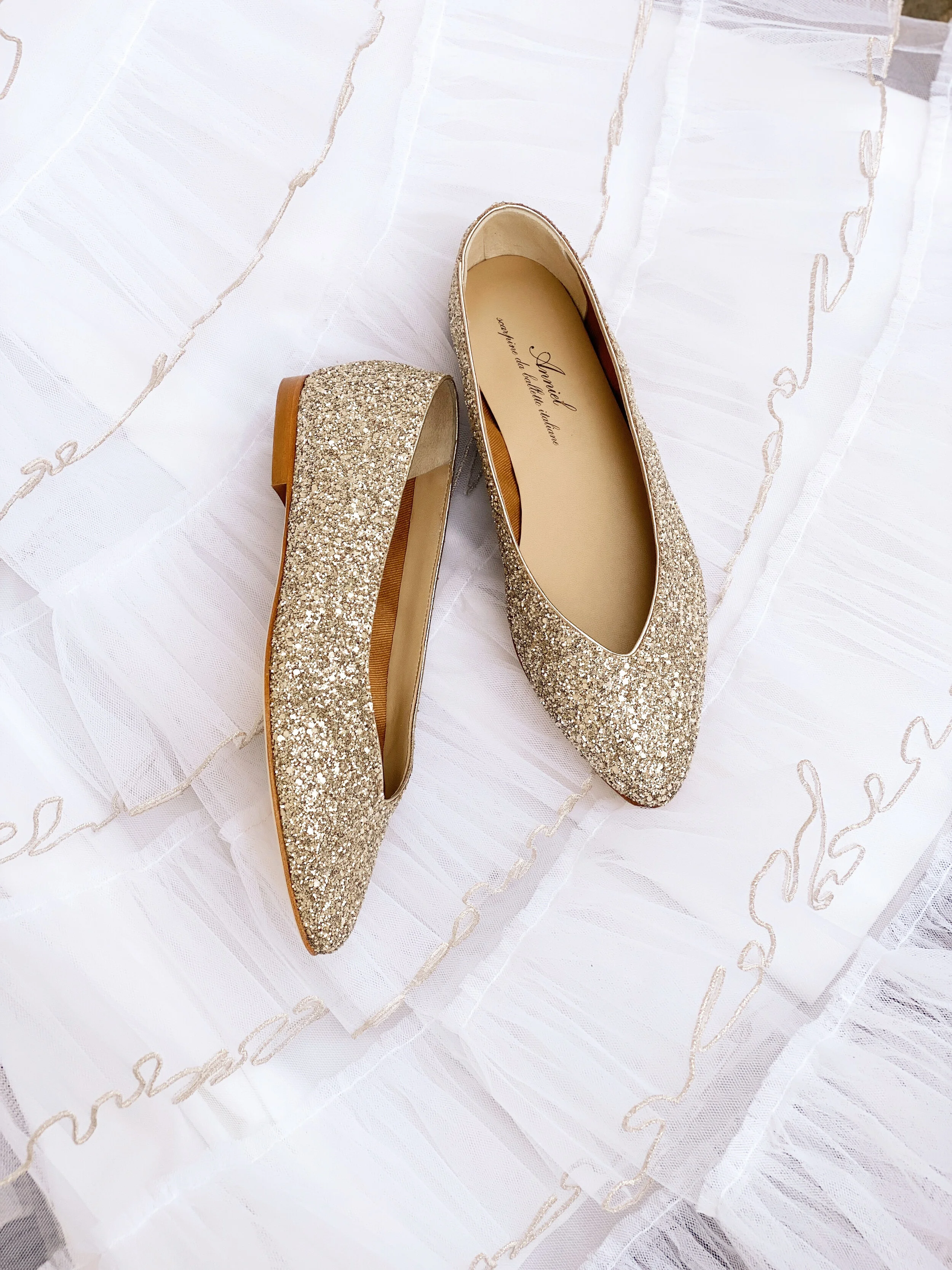 Scarpe ballerina glitter sposa Anniel Made in Italy — Anniel
