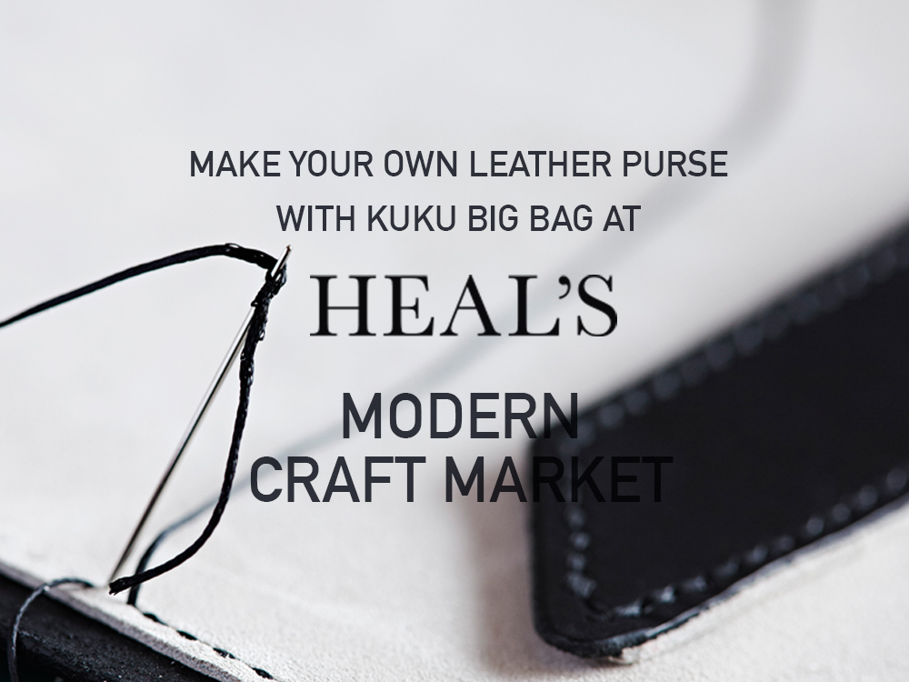Master the old fashioned method of saddle stitching and burnishing by creating your own leather purse with Kuku Big Bag. Choose your colour, thread and design before stitch and finishing by debossing your initials onto the piece. Book your place here: https://www.heals.com/kuku-big-bag.html#