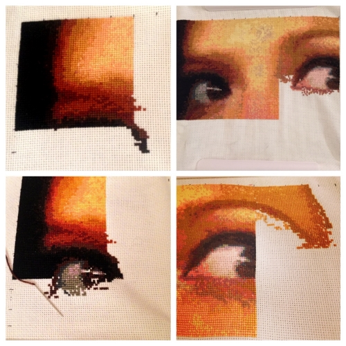 WIPS over the year it took to stitch up.