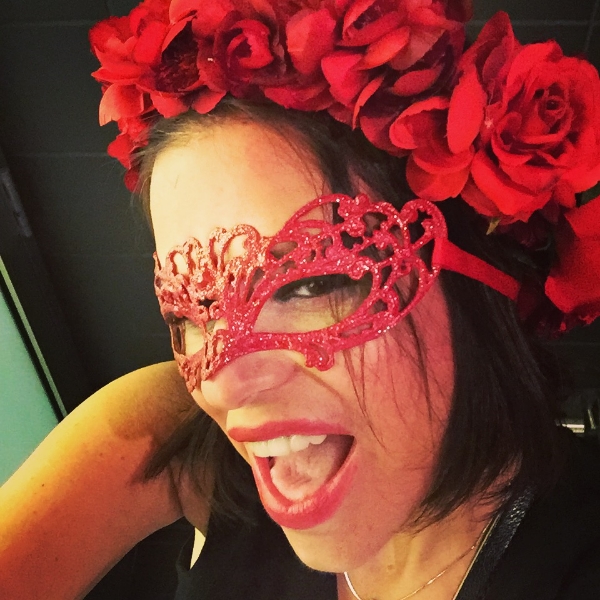 Wearing my crown and mask.