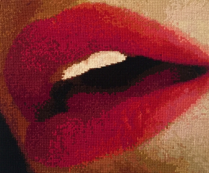 Epic Lips. X stitch self portrait, 2015.