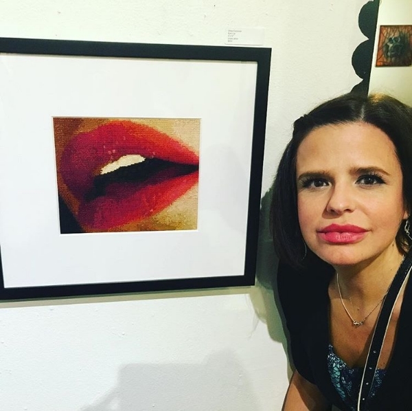 In front of my Epic Lips, 2015, opening night, The Hive Gallery. (Photo by Rebecca Levi)