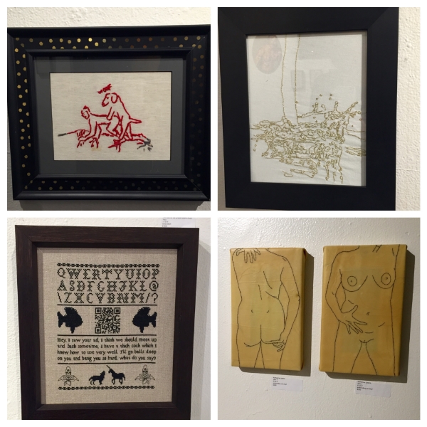 Clockwise: work by Bascom Hogue, Mark Bieraugel, Katharine Lawrie and Spike Dennis.