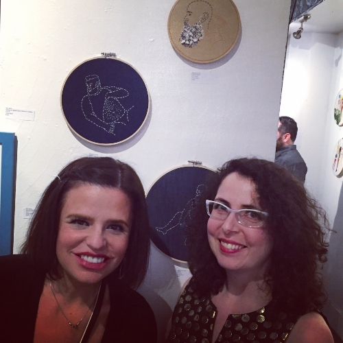 A highlight of the weekend: Meeting the lovely Brooklyn artist Rebecca Levi, in front of her gorgeous stitched men.