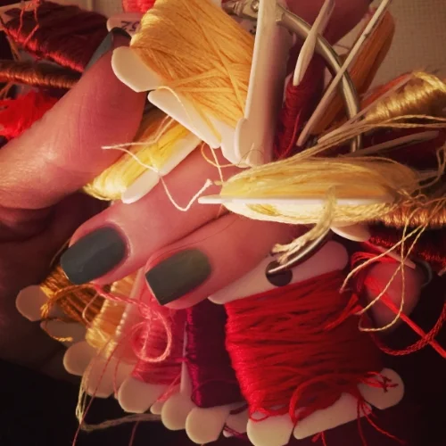 A mess of thread on the inside. 