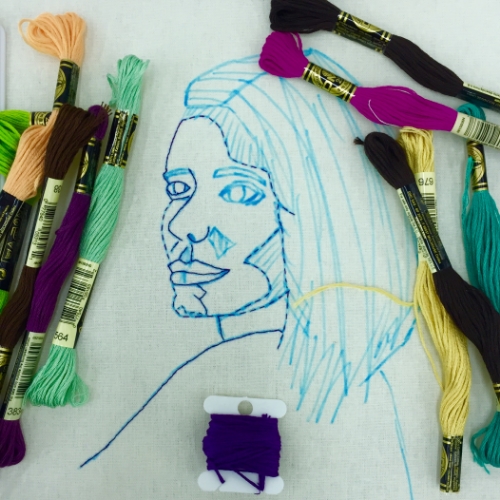 First version. I struggled mightily and went through three different versions of the portrait.
