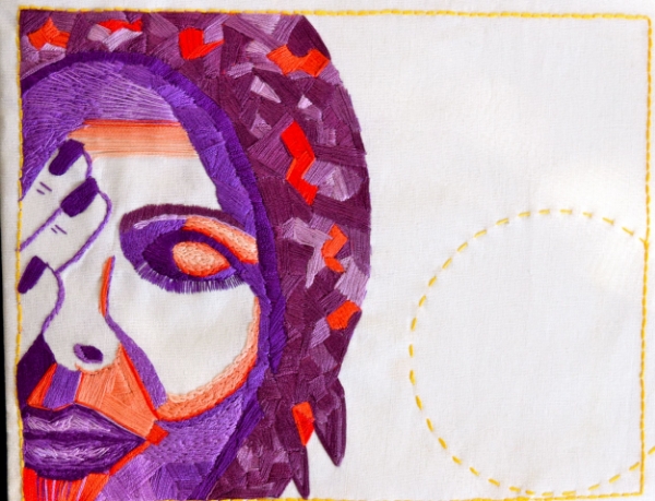 Thread Self Portrait, 2. 2016. Hand embroidery on linen.