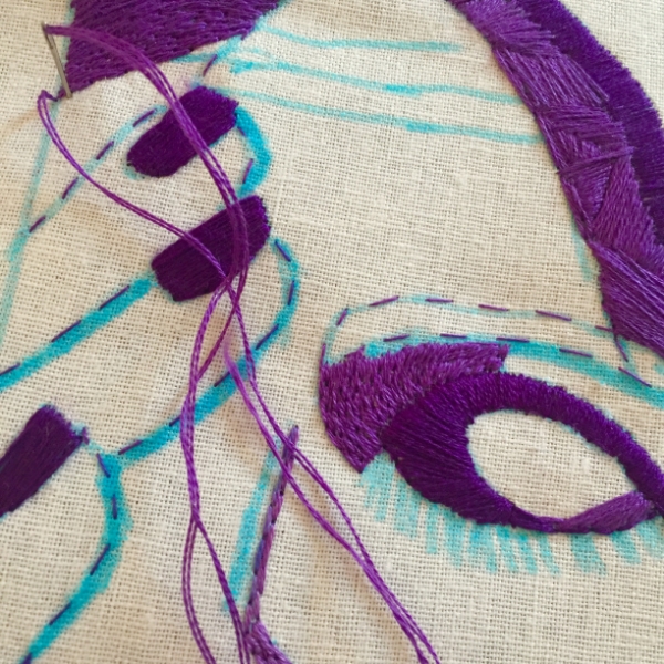 Early purple stitching.
