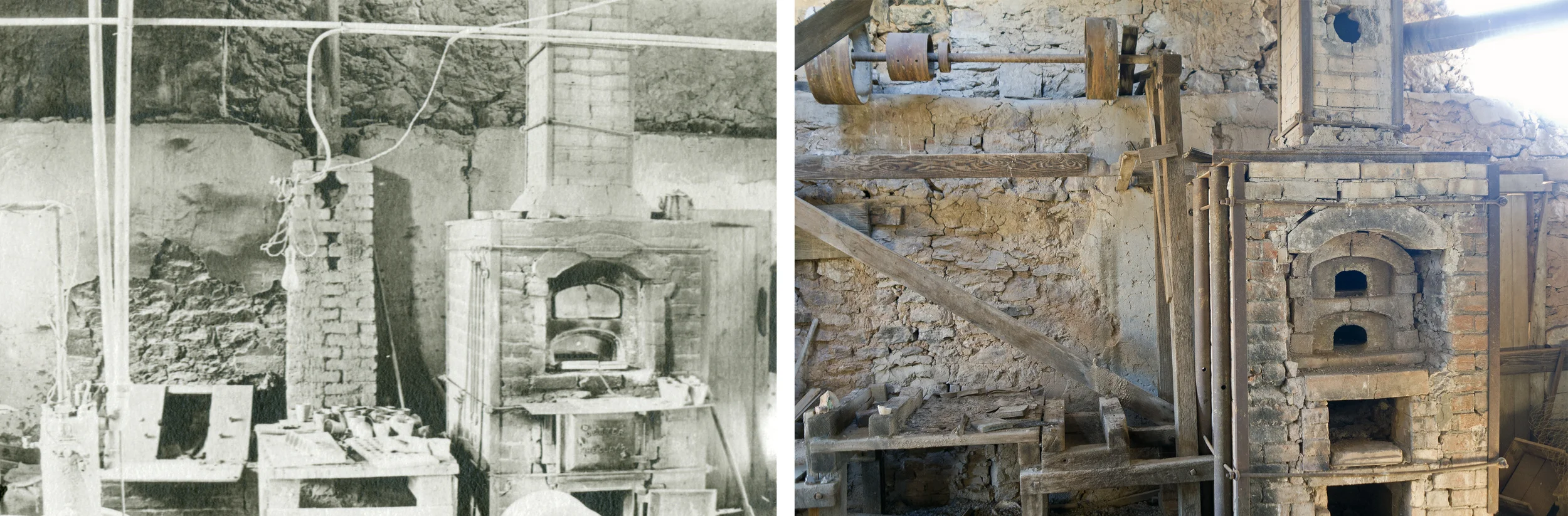 The furnace room, assay building, 1913 The furnace room, assay building, 2015