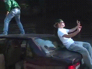 Now THAT's ghost ridin' the whip. Notice no one's driving?! 