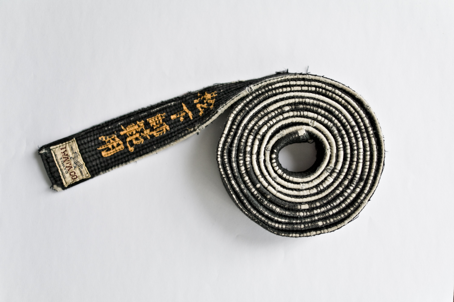 Akinori Hosaka's belt, and name in Japanese. When he came to England he was a true contest 5th Dan Judoka.