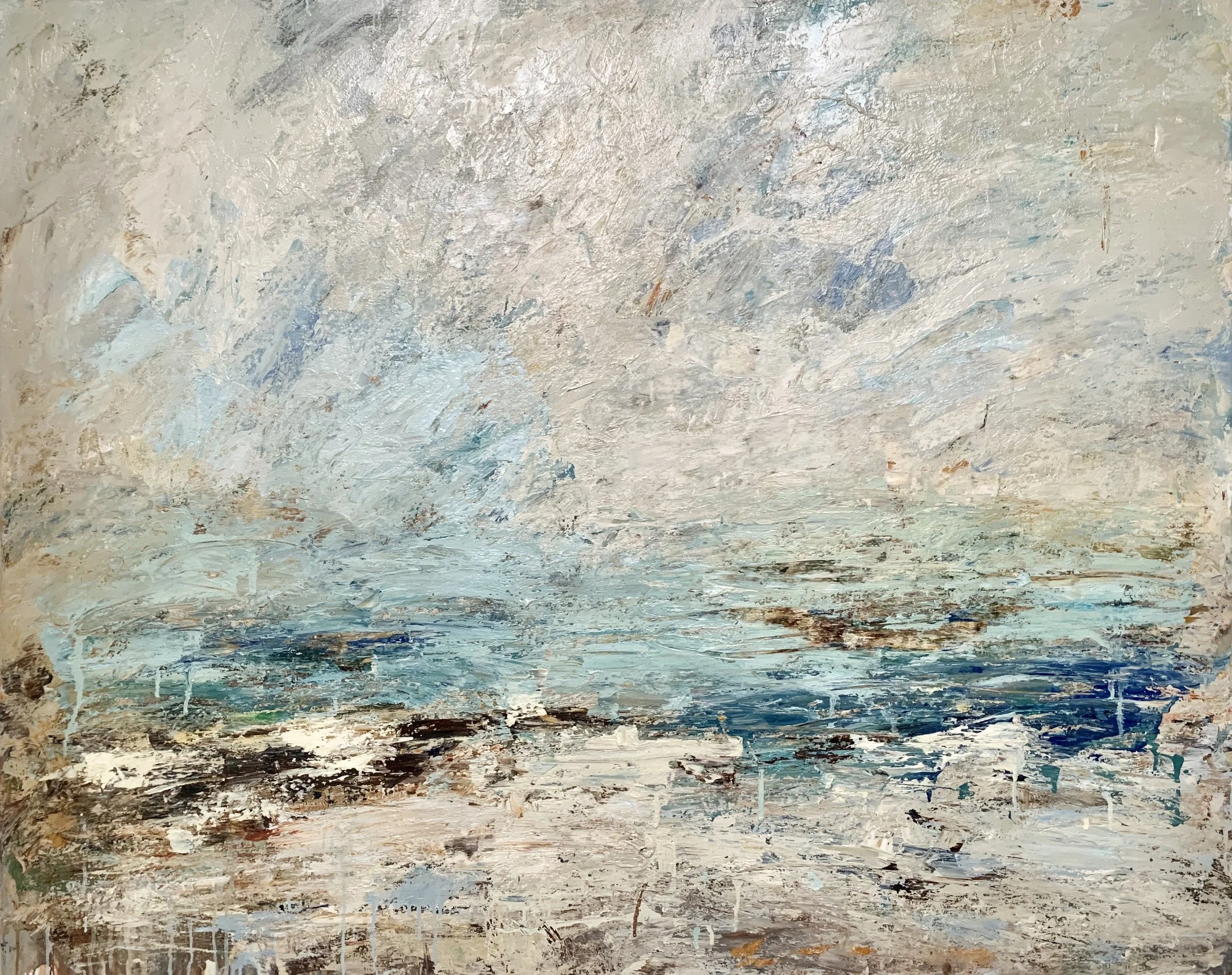  Silent Shore, 120cm x 120cm, oil on canvas