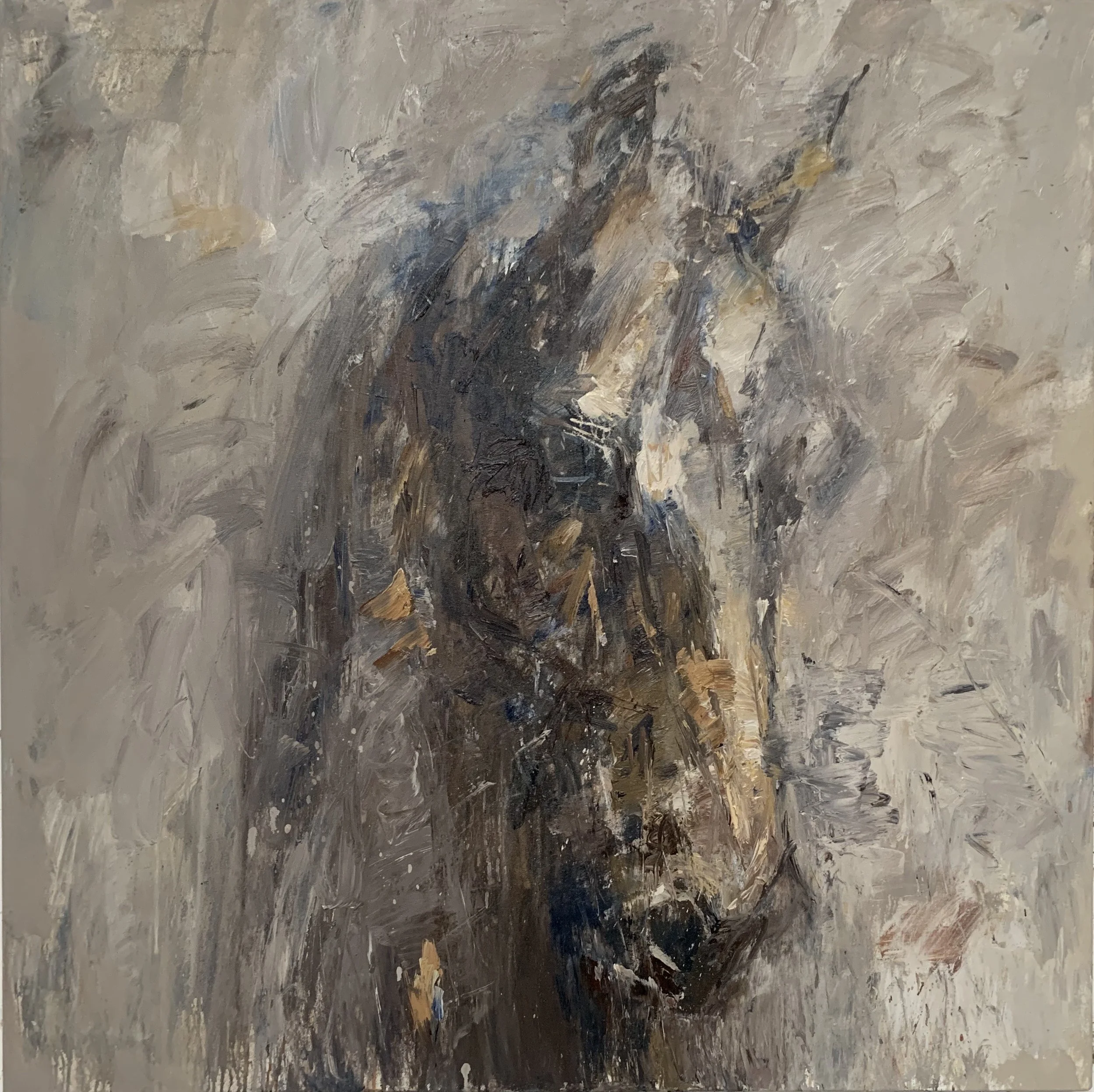 Listening II, Oil on Canvas, 120 x 120cm 