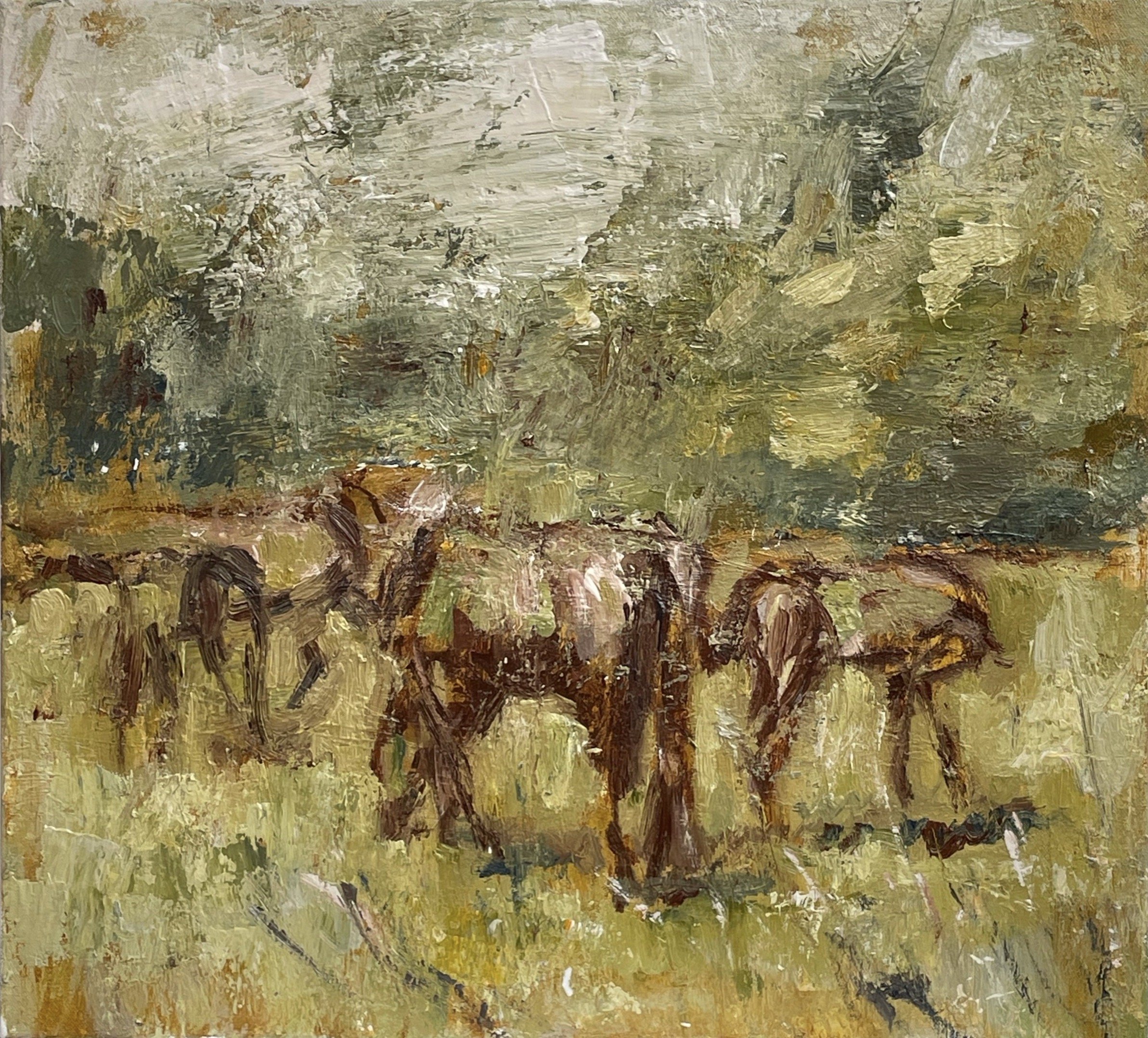 Mares and foals grazing III