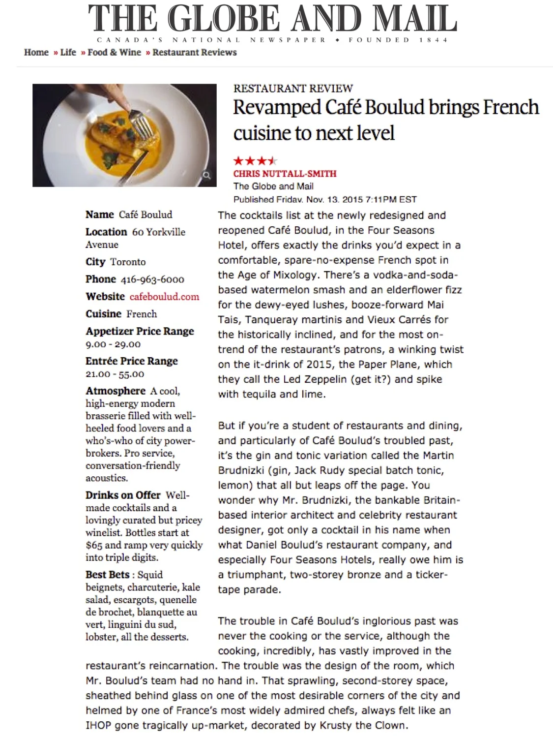 Cafe Boulud Toronto - The Globe and Mail, 11.13.15.jpg