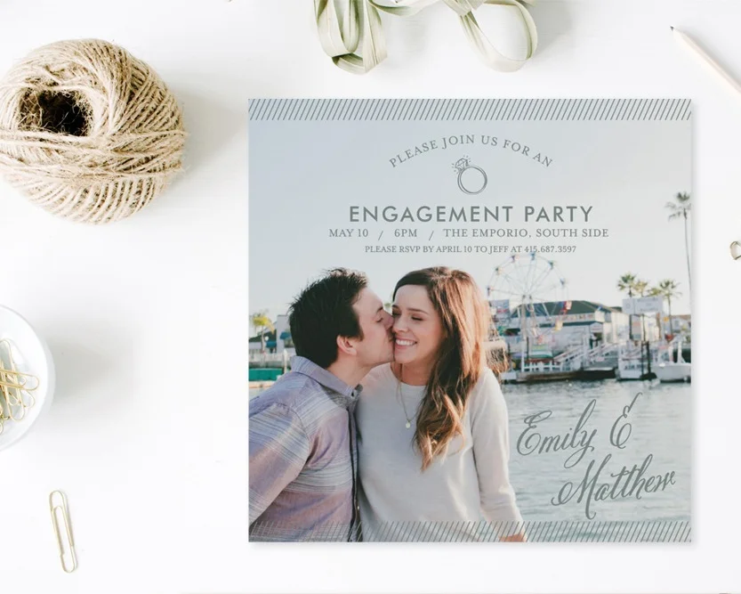 Simple Celebration Engagement Party Invitation