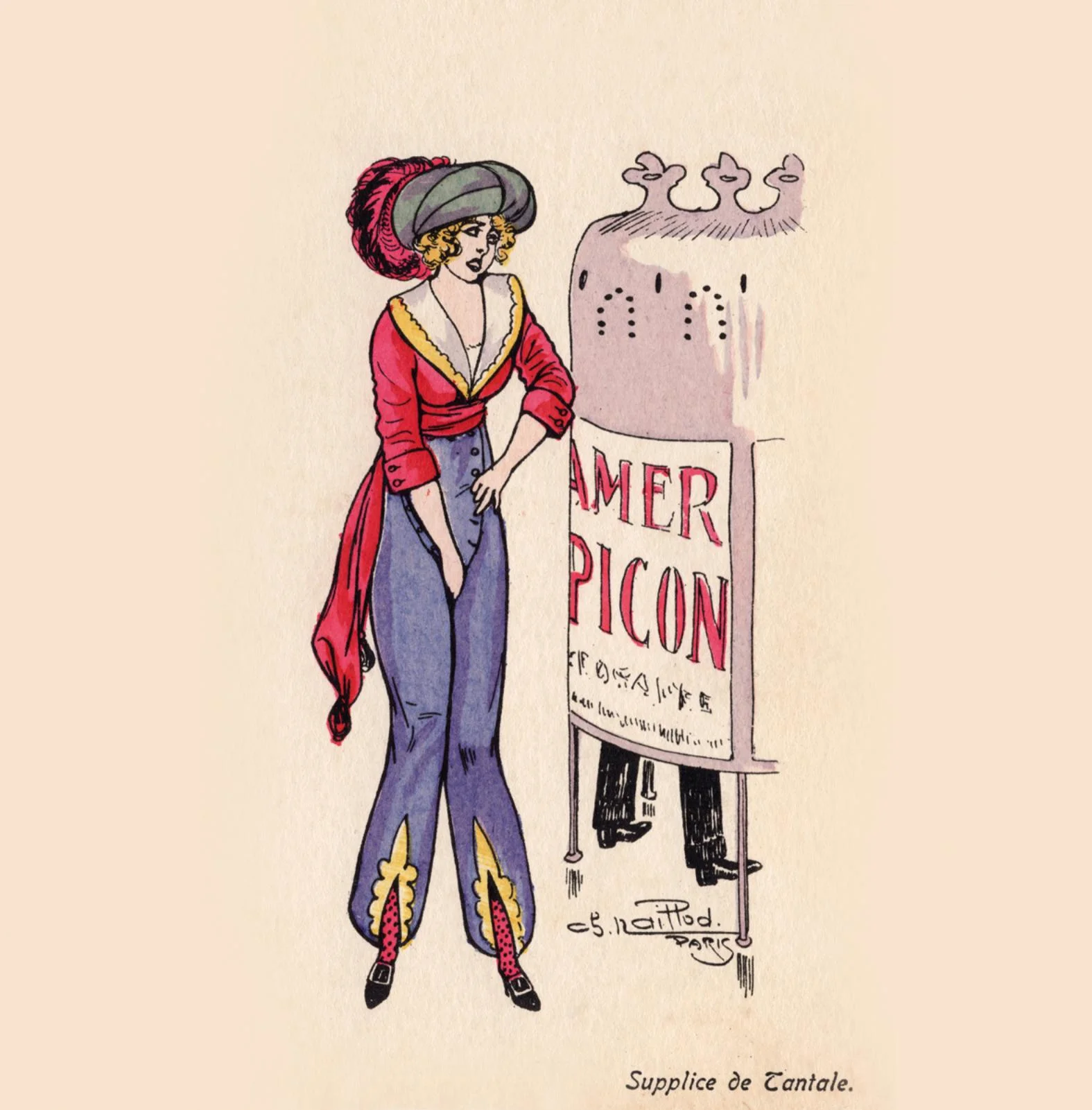 A 1910 painting called "The Beginnings of Feminism" depicts a time when public restrooms were limited to men