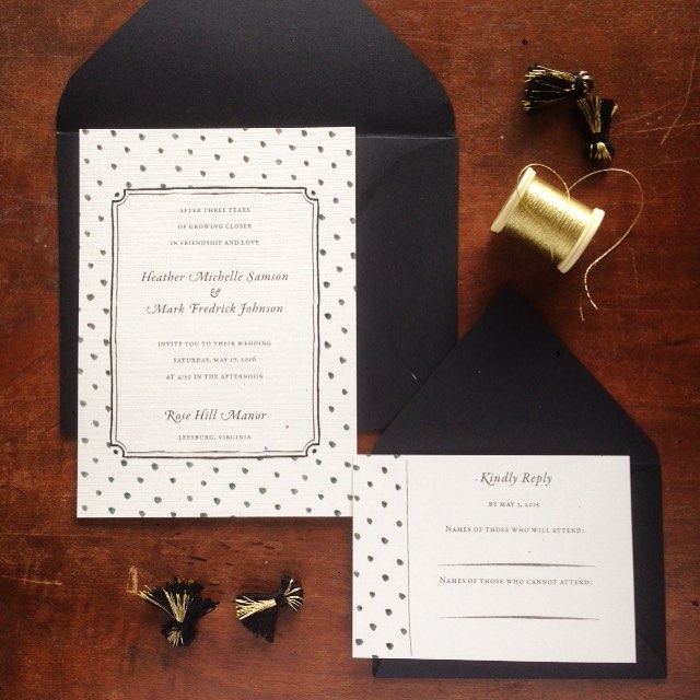 Polka dots, dalmatian spots! A classy black and white suite to go with our new collection! 🐄🐼☺️ #vaweddings #dcweddings #weddinginvitations #weddingphotography #manassas #vaweddingstylist #blackandwhite #stationery #polkadots #pretty #gold #classic