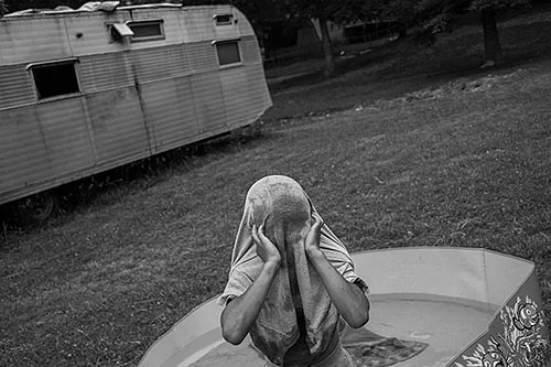 Michael plays in the front yard Jared Ragland