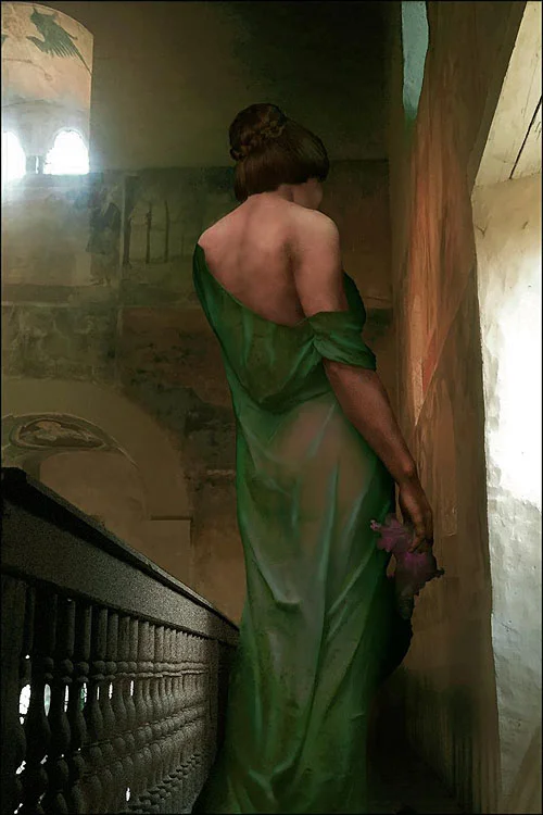 Woman in Green (Jlona Hiller), 1915 Carson Barnes