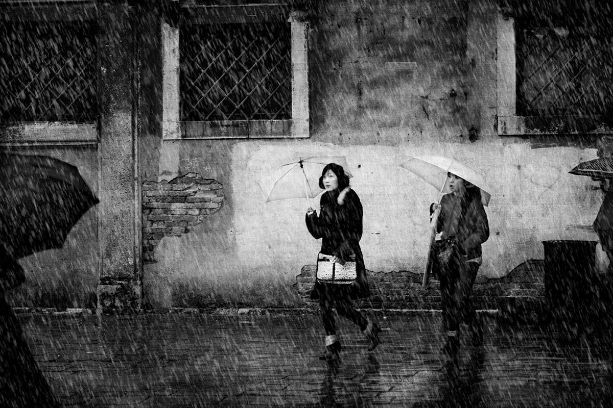 Rain in Venice #3 - B&W Jim McKinniss