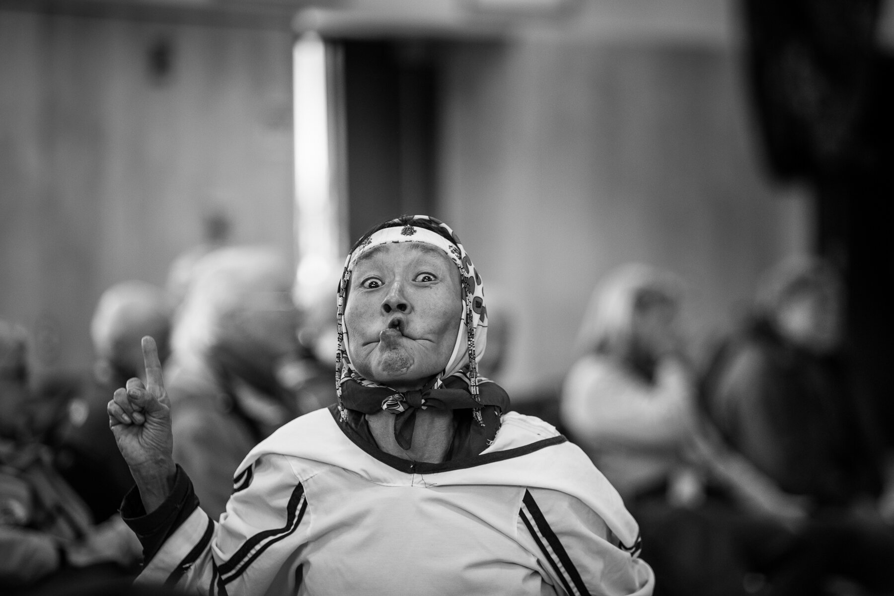  Canadian High Arctic - Pond Inlet - Inuit facial contortions to spread joy during the dark winter months 