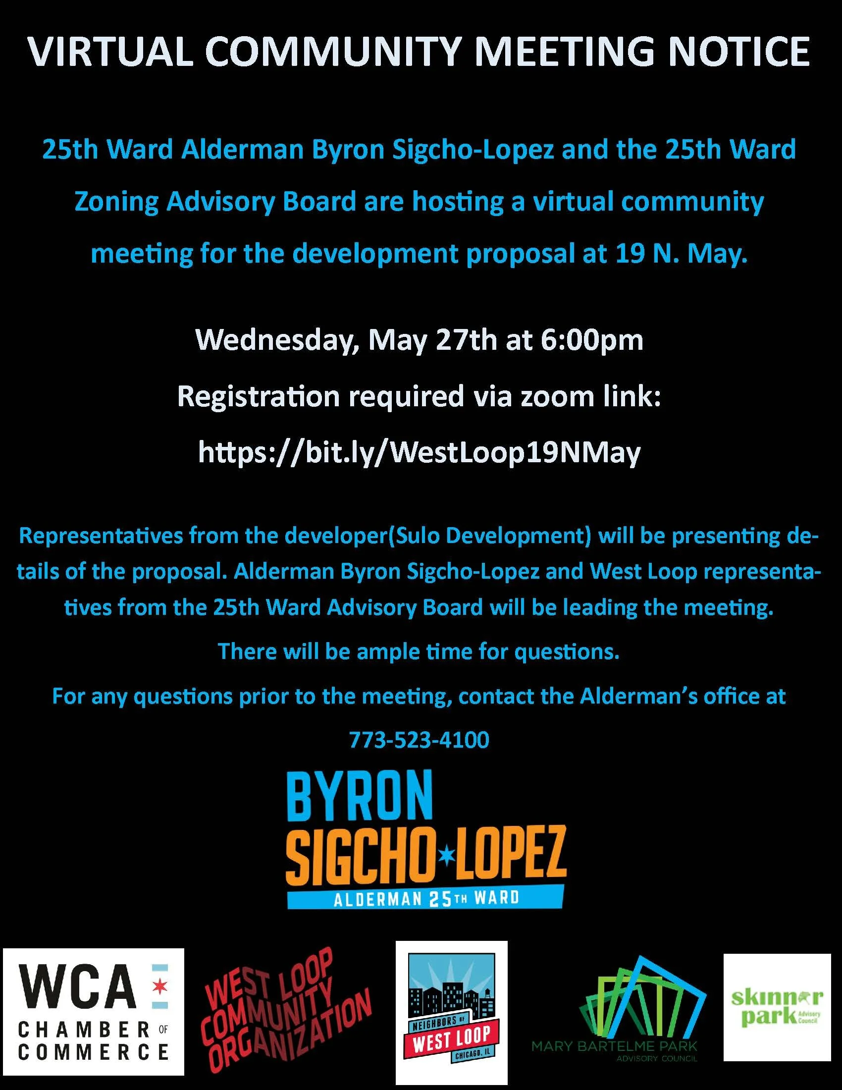 COMMUNITY MEETING NOTICE: 19 N. May St.