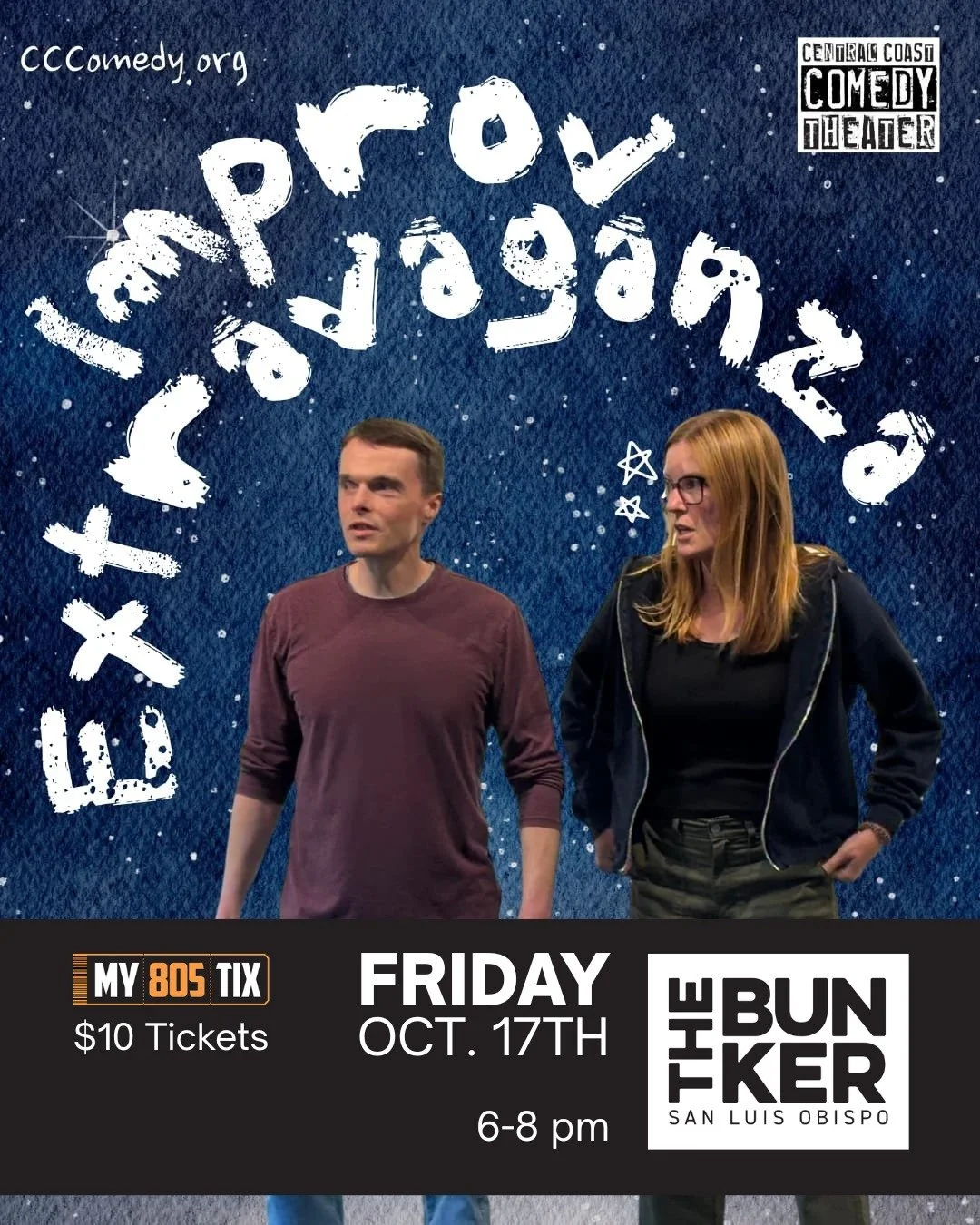 Friday, October 17th from 6-8 at The Bunker SLO - Get ready for a whirlwind of wit, chaos, and unscripted brilliance at Improv Extravaganza—the ultimate showcase of indie improv talent!
Tickets available at 805Tix!
These tiny teams have gather