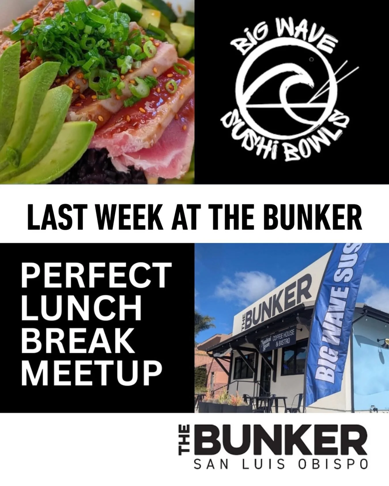 Last chance for Wednesday sushi lunch at the Bunker, this week! Come join us and bring your friends! Be sure to check out the Art for All inside the Bunker gallery before it&rsquo;s gone!