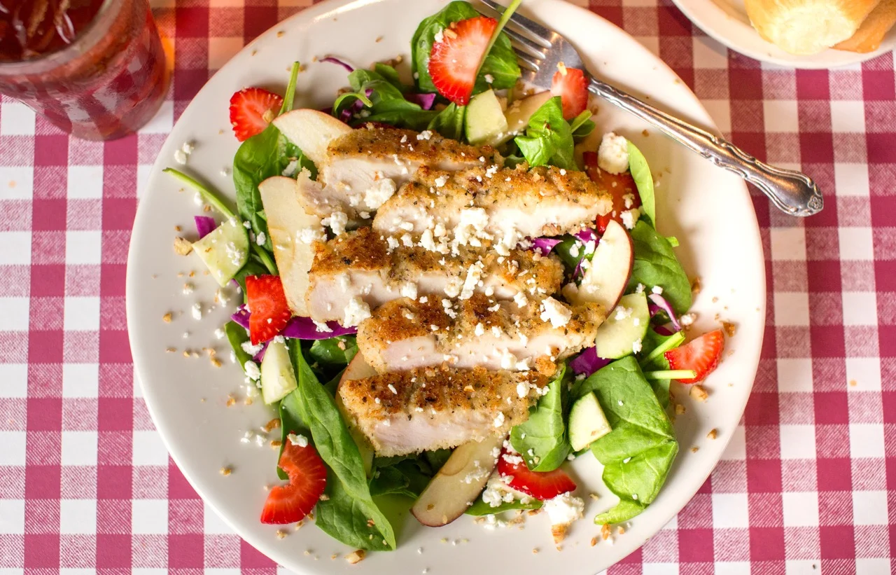 Pecan Chicken Spinach Salad