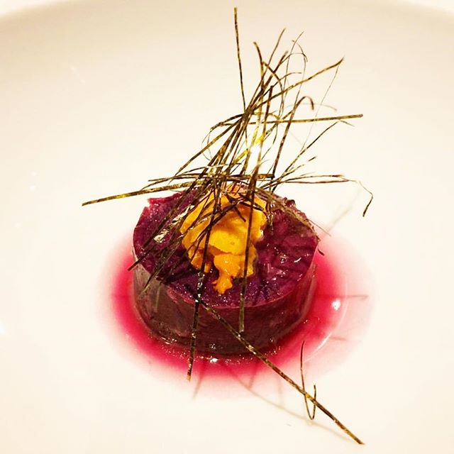 Purple Japanese Sweet Potato, Uni #seegersimplicity #onethemenu