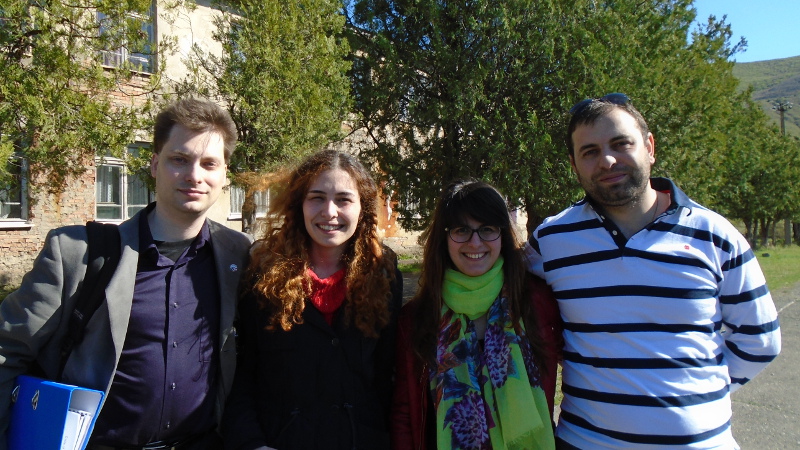Left to Right: BJ, Lika, Nino, and Guram. See those facial expressions? I'll fit right in!