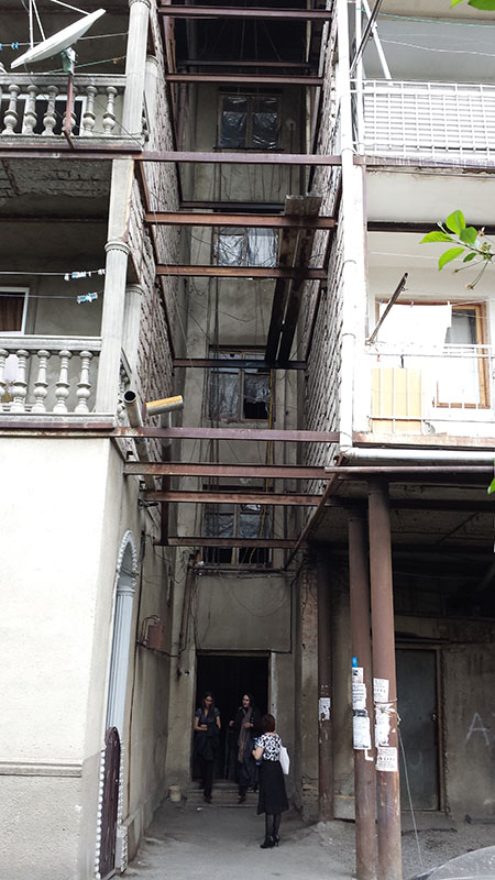 One high rise housing on the outside; way nicer on the inside.