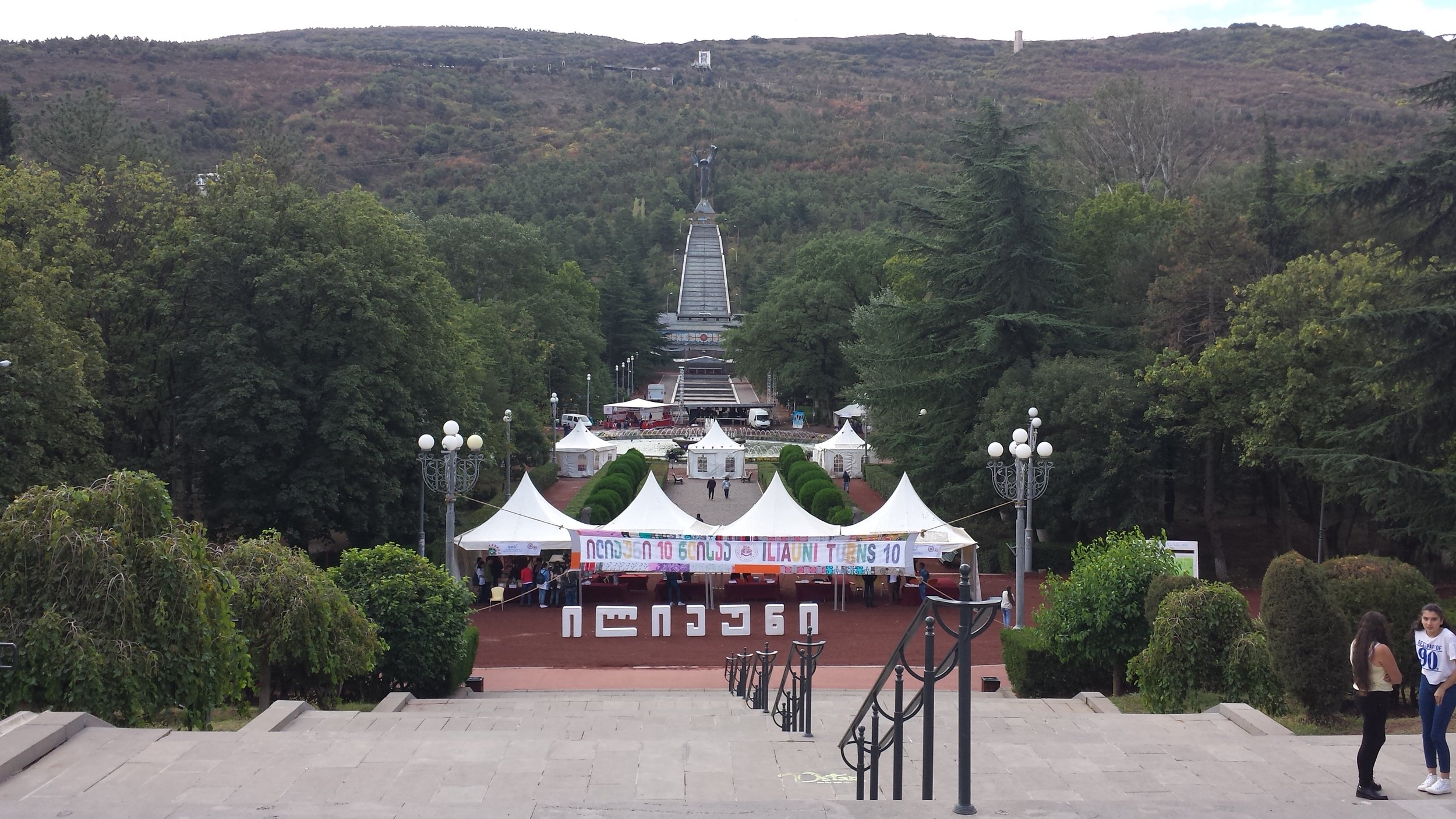That tent right there is where we'd be. We scored the spot on the right.