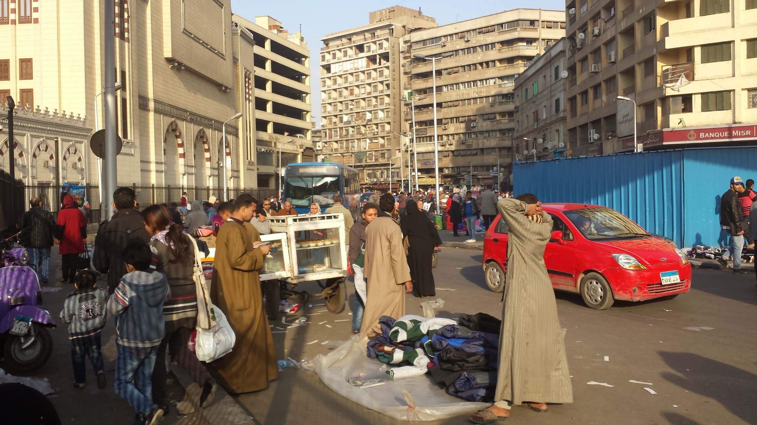 Many of Cairo's streets have vendors hawking wares like this.