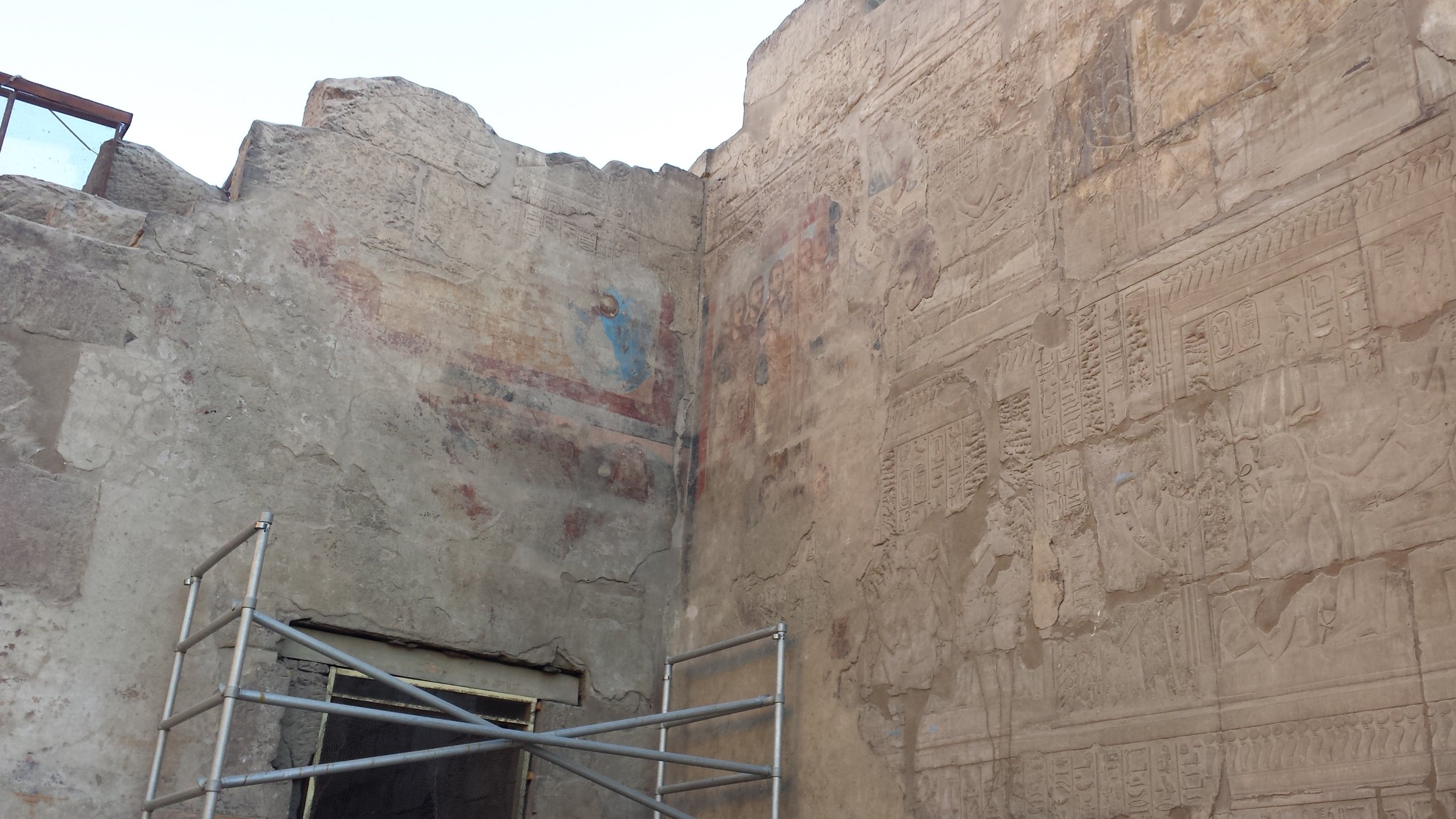 Painting of the Last Supper covering the back wall of the temple.