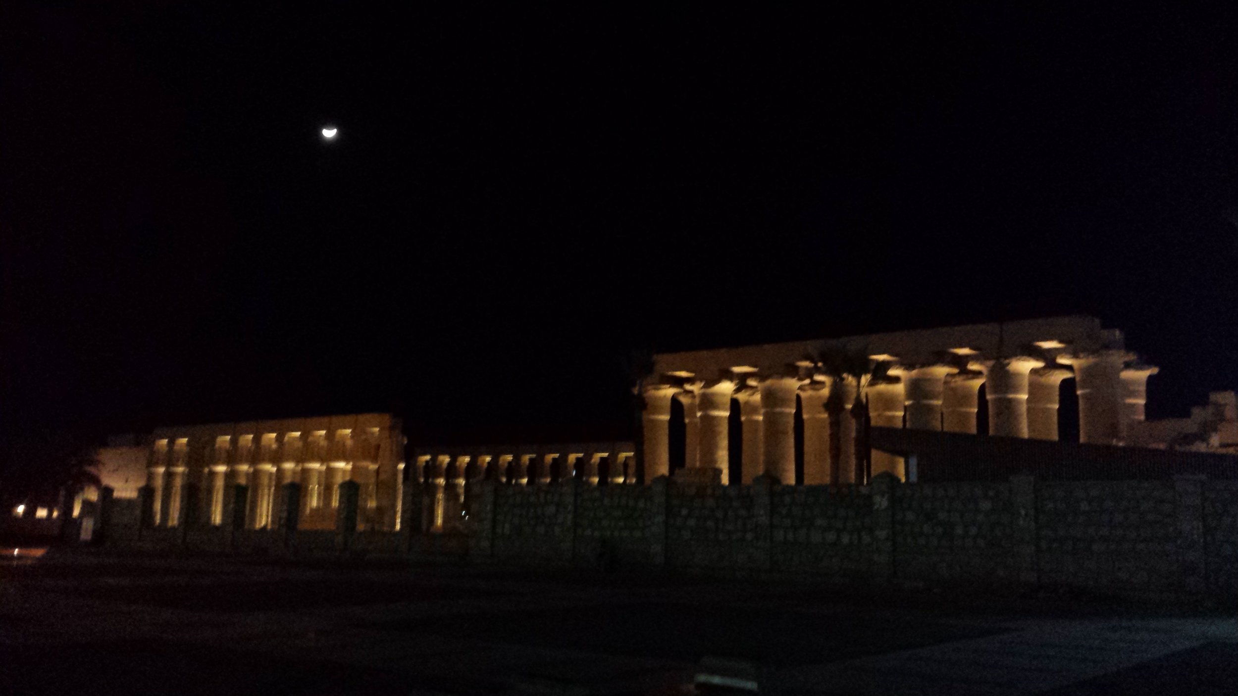 Luxor temple lit up on the night we left.