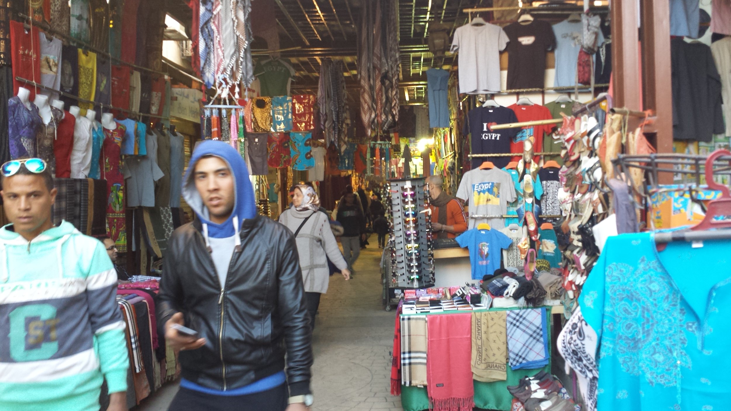 This is actually a picture of Luxor's bazaar, but its crowded enough to give you an idea of what Khan Al-khalili is like.