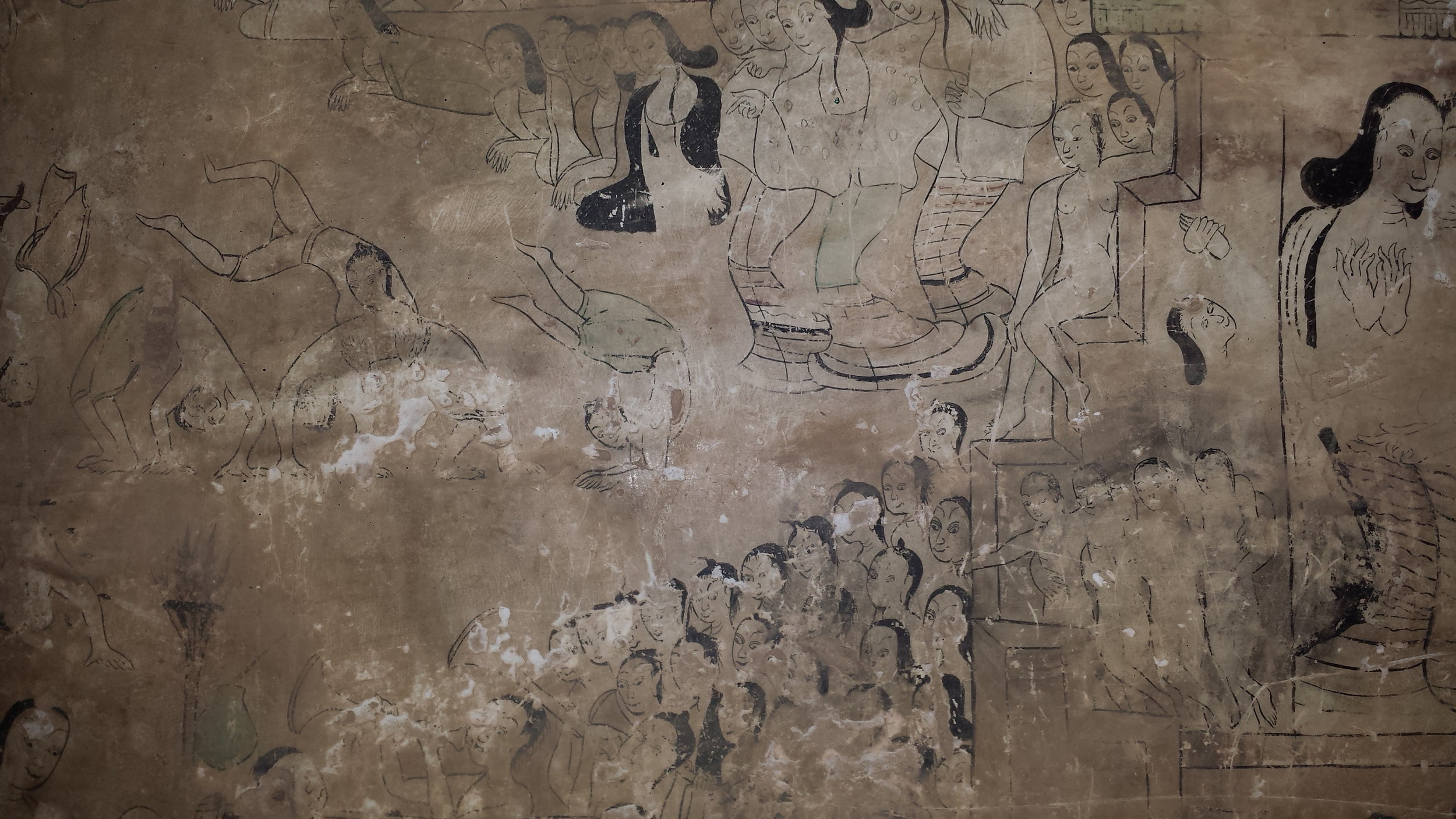 Acrobats on the inside of Sulamani temple.