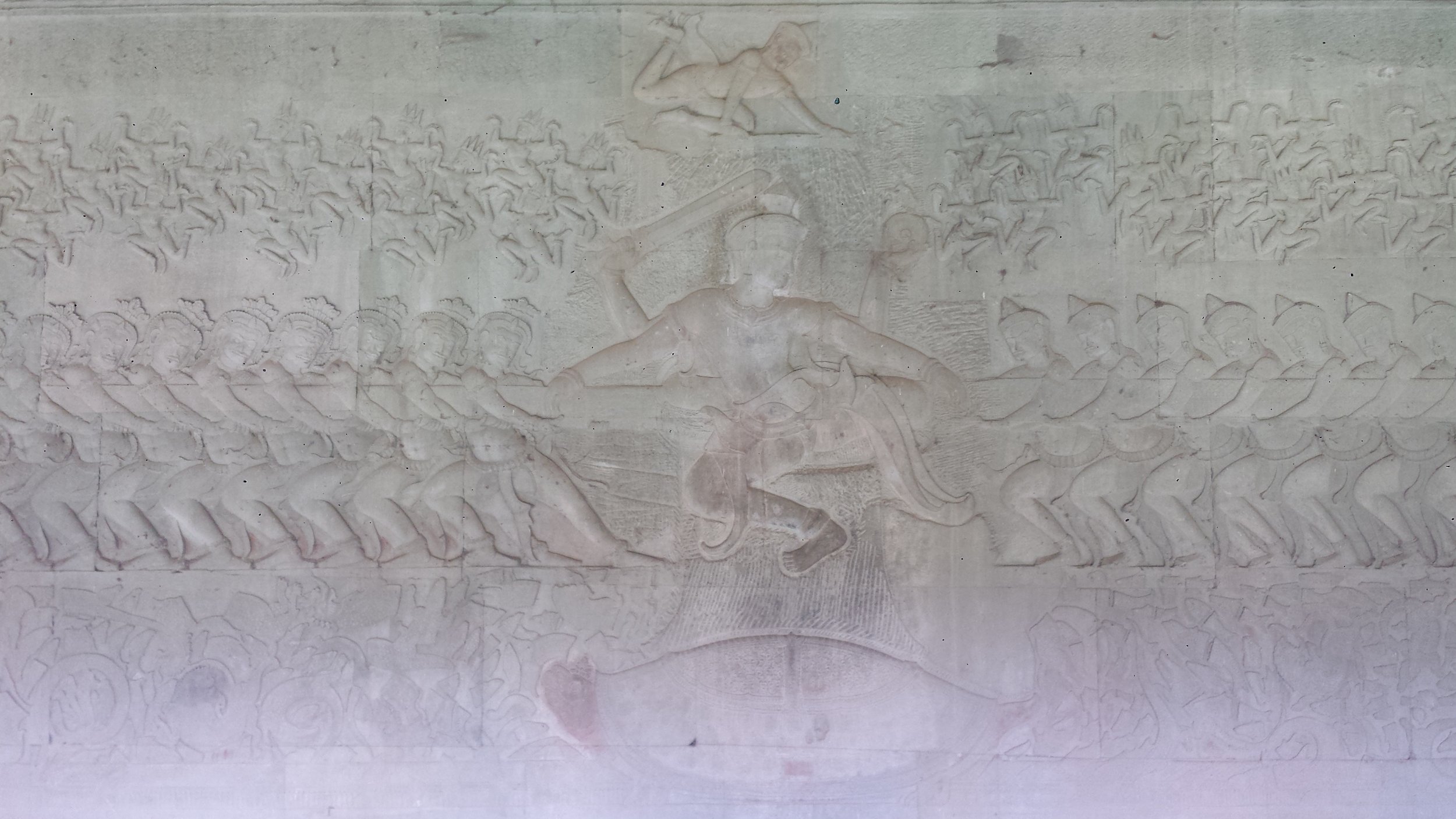 Vishnu in the middle of the asura v. deva tug-o-war.