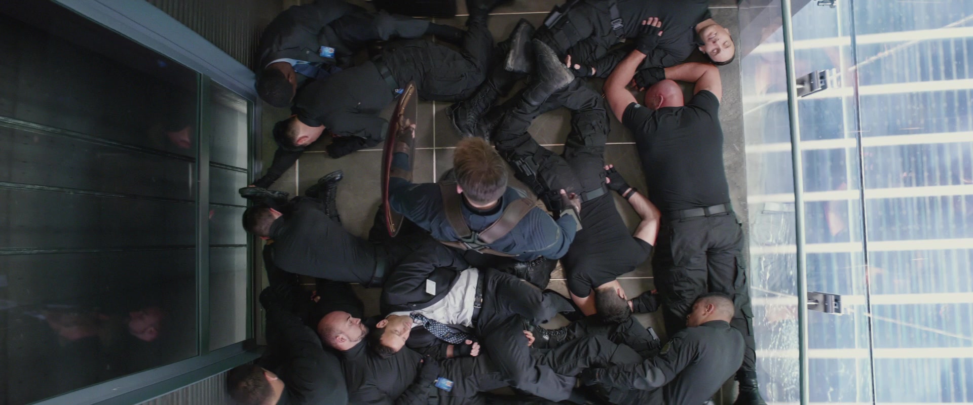 "Looks like everyone on THIS elevator is GOING DOWN!"