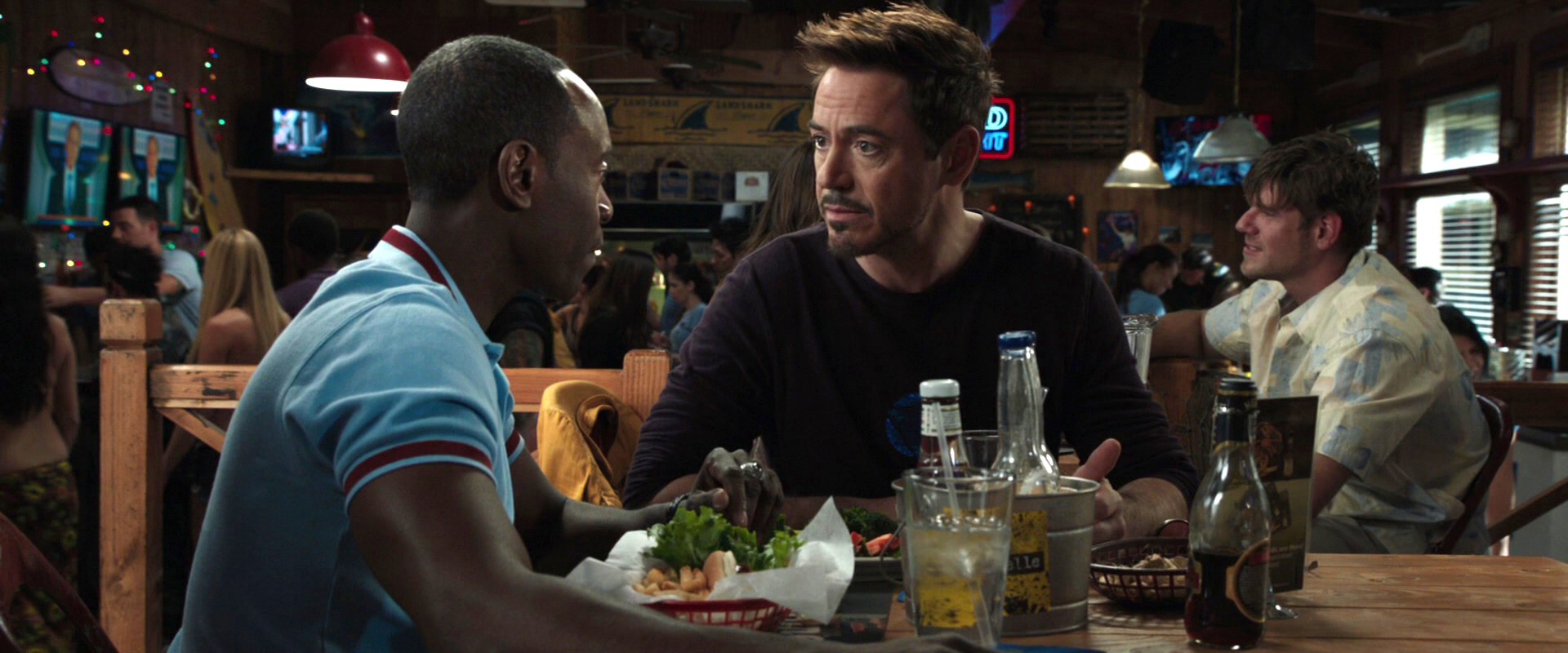 That food they are eating looks really good. When he bolts out of the restaurant I was like "But the food!"