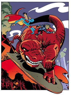 Mitchell immediately called him on Superman being a DC and Devil Dinosaur being a Marvel.