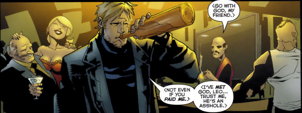 Midnighter can talk with a bottle in his mouth.